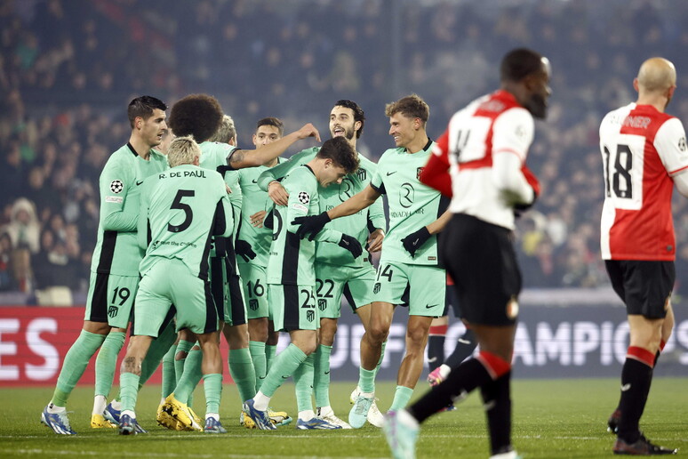 Feyenoord sconfitto 3-1, l’Atletico Madrid vola agli ottavi insieme alla Lazio